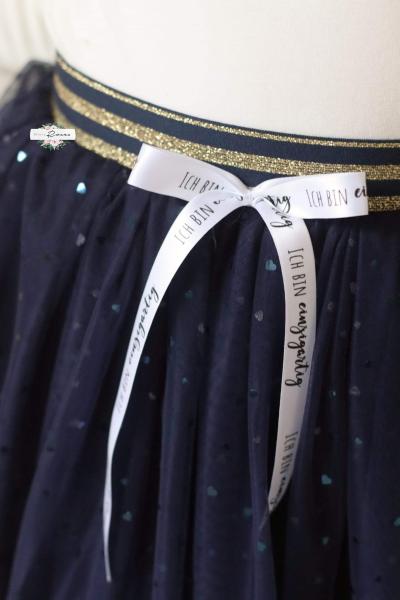 0,5 MTR. ♥ WEICHER *HERZGLITZER*  TüLL NAVY ♥