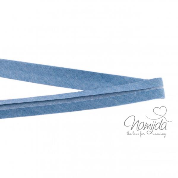 1 MTR. ♥ JEANS SCHRÄGBAND - HELLBLAU - 20mm ♥