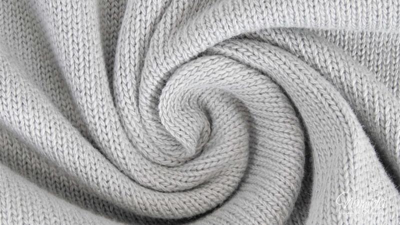 0,5 MTR.  BAUMWOLL FEINSTRICK STRICKSTOFF - HeLLGRau - 100%Baumwolle