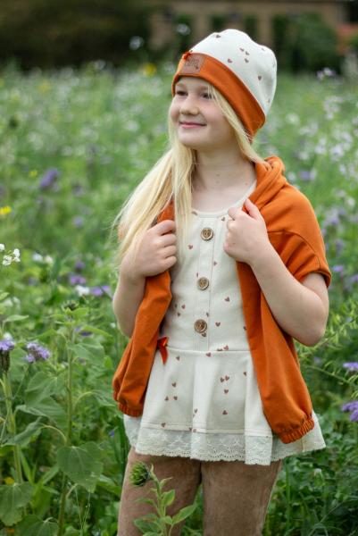 0,5 MTR. ♥ RIPPSTRICK JERSEY HERZCHEN - NATUR ♥