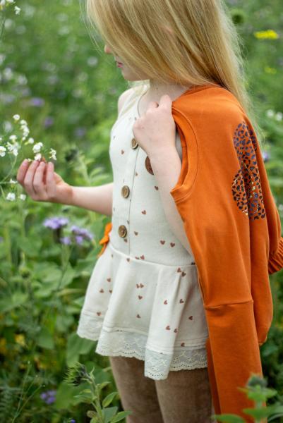 0,5 MTR. ♥ RIPPSTRICK JERSEY HERZCHEN - NATUR ♥