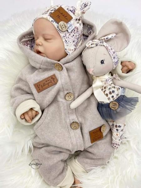 0,5 MTR. ♥ Doubelface Baumwollfleece BEIGE MELANGE - 100% Baumwolle ♥