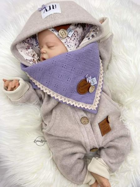 0,5 MTR. ♥ Doubelface Baumwollfleece BEIGE MELANGE - 100% Baumwolle ♥