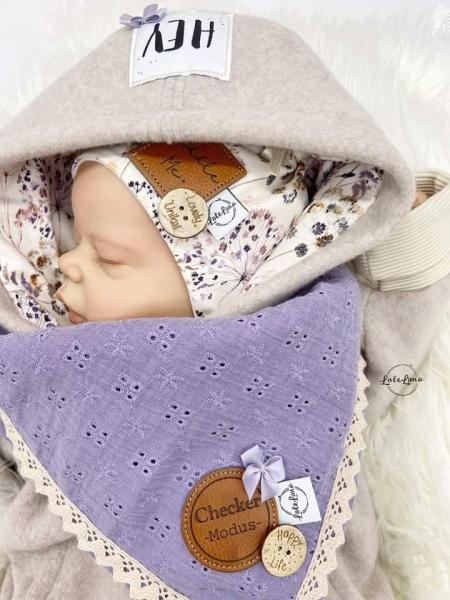 0,5 MTR. ♥ Doubelface Baumwollfleece BEIGE MELANGE - 100% Baumwolle ♥