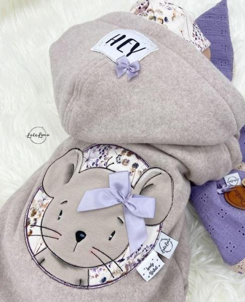 0,5 MTR. ♥ Doubelface Baumwollfleece BEIGE MELANGE - 100% Baumwolle ♥