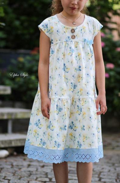 ♥1 Mtr. Wäschespitze - XXL Blütentraum 8cm - Baby Blau ♥