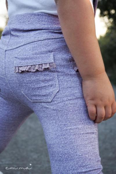 0,5 MTR. ♥ DENIM JEANS - JERSEY - LILA ♥