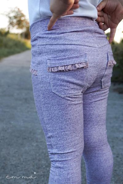 0,5 MTR. ♥ DENIM JEANS - JERSEY - LILA ♥