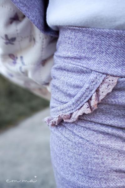 0,5 MTR. ♥ DENIM JEANS - JERSEY - LILA ♥