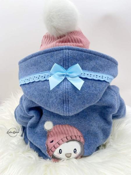 0,5 MTR. ♥ Doubelface Baumwollfleece JEANS MELANGE - 100% Baumwolle ♥