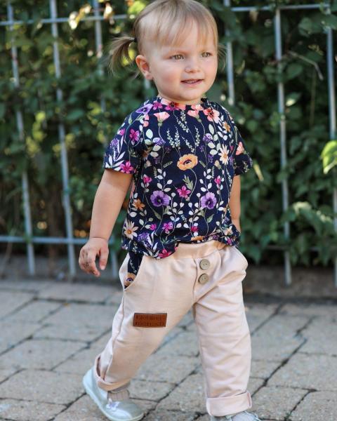 0,50 MTR.  ♥ AQUARELL FLOWERFIELD DARK NAVY JERSEY