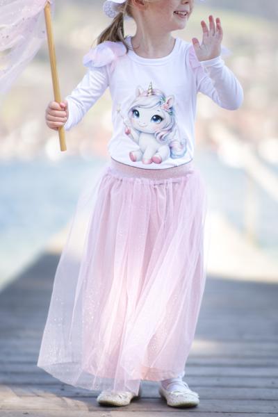 0,5 MTR. ♥ WEICHER GLITZER TüLL ROSE/SILBER ♥