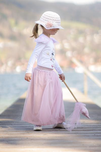 0,5 MTR. ♥ WEICHER GLITZER TüLL ROSE/SILBER ♥