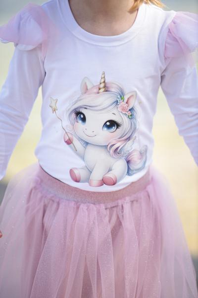 1 Stück - BÜGELBILD UNICORN & ZAUBERSTAB 21cm x 20cm