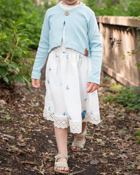 0,5 MTR. ♥ BUTTERFLY JEANS GESTICKT MUSSELIN ♥