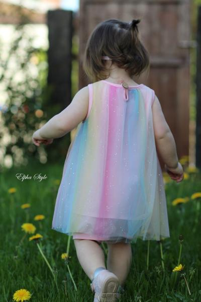 0,5 MTR. ♥ WEICHER *GLITZER* FARBVERLAUF RAINBOW MuLTICoLour TüLL ♥