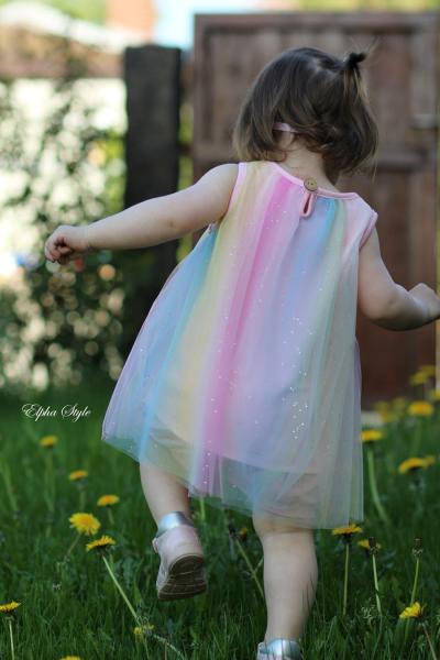 0,5 MTR. ♥ WEICHER *GLITZER* FARBVERLAUF RAINBOW MuLTICoLour TüLL ♥