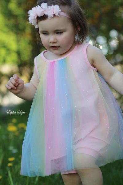 0,5 MTR. ♥ WEICHER *GLITZER* FARBVERLAUF RAINBOW MuLTICoLour TüLL ♥