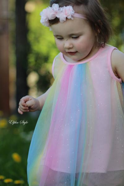 0,5 MTR. ♥ WEICHER *GLITZER* FARBVERLAUF RAINBOW MuLTICoLour TüLL ♥