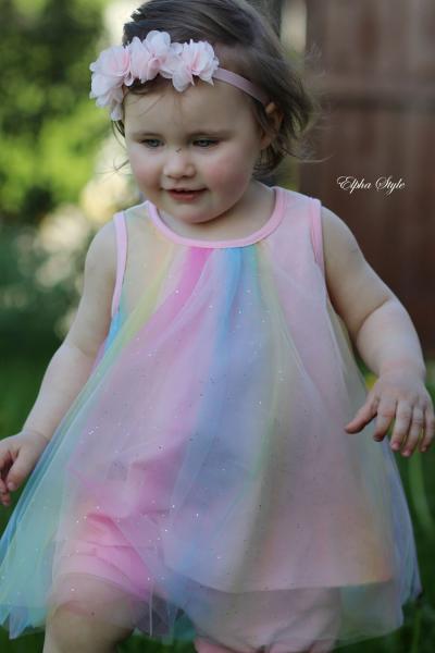0,5 MTR. ♥ WEICHER *GLITZER* FARBVERLAUF RAINBOW MuLTICoLour TüLL ♥