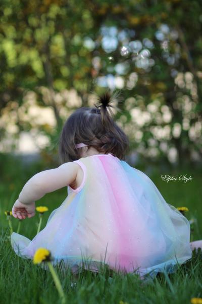 0,5 MTR. ♥ WEICHER *GLITZER* FARBVERLAUF RAINBOW MuLTICoLour TüLL ♥