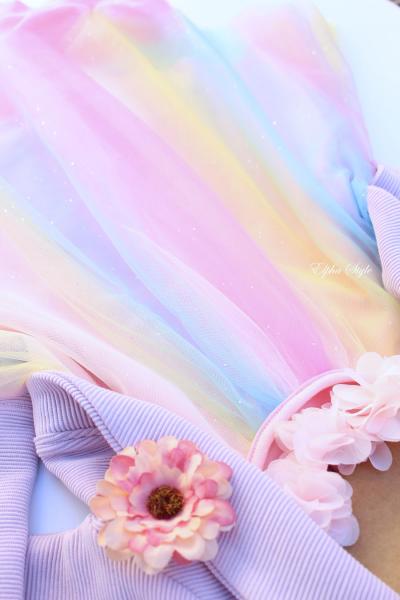 0,5 MTR. ♥ WEICHER *GLITZER* FARBVERLAUF RAINBOW MuLTICoLour TüLL ♥