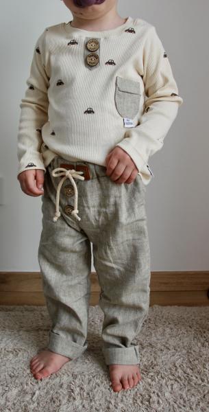 0,5 MTR. ♥ FISCHGRÄT BAUMWOLL LEINEN - KHAKI LIGHT ♥