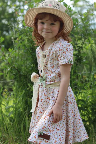 0,50 MTR. ♥ PETITE FLEUR STREUBLüMCHEN HELLGELB/MINZE JERSEY ♥