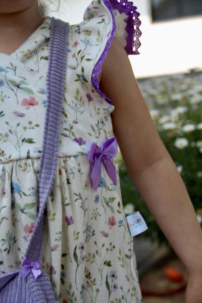 0,5 MTR. ♥ RIPPSTRICK JERSEY SUMMER FLOWERS HELLBLAU ♥
