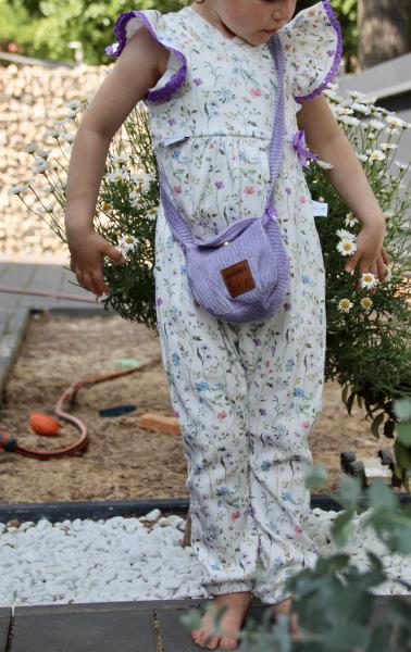 0,5 MTR. ♥ RIPPSTRICK JERSEY SUMMER FLOWERS HELLBLAU ♥