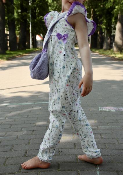 0,5 MTR. ♥ RIPPSTRICK JERSEY SUMMER FLOWERS HELLBLAU ♥