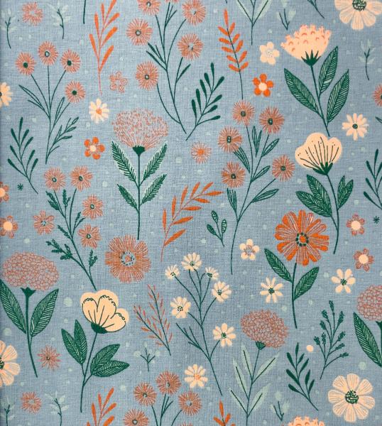 0,50 MTR.  ♥ BLOOM GARDEN JEANS JERSEY ♥