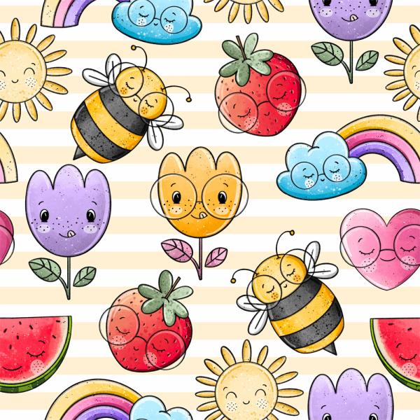0,5 MTR. ♥ BUNTES GLÜCK EIGENPRODUKTION - MUSSELIN ♥