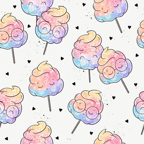 0,5 MTR. ♥ ZUCKERWATTE EIGENPRODUKTION - JERSEY ♥