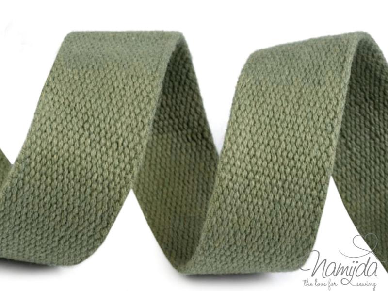 1 MTR. BAUMWOLL GuRTBAND Khaki  - 30mm