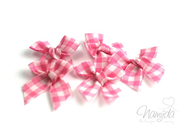 5 ♥Schleifchen♥ Vichy ROSA
