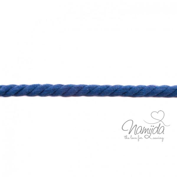 1 MTR. ♥ XXL Gedrehte Hoodie Kordel Kobalt Blau meliert - 12mm ♥