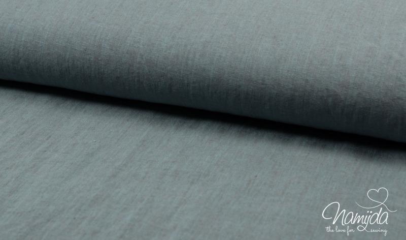 0,5 MTR. ♥ 100% LEINEN DuSTY MINT DuNKEL MELIERT ♥