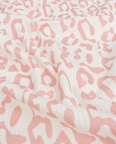 0,5 MTR. ♥ RIPPSTRICK SOFT LEO ROSE JERSEY  - 100% BAUMWOLLE ♥