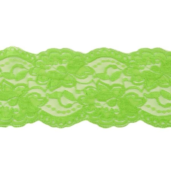 1 MTR. ♥XL Elastische Spitzeborte - LiME- 9,5cm ♥