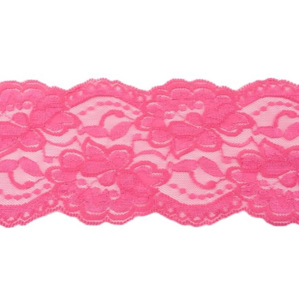 1 MTR. ♥XL Elastische Spitzeborte - PiNK - 9,5cm ♥