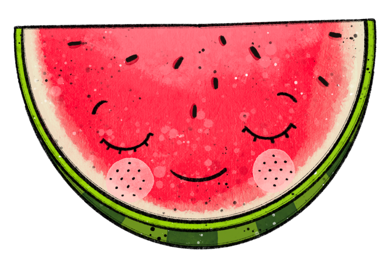 1 Stück - BÜGELBILD BUNTES GLÜCK MELONE 14,5x9cm