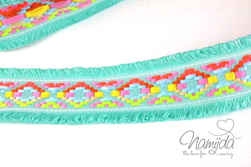 ♥1 Mtr. IBiZA Fransenband MiNT- 4,5cm ♥