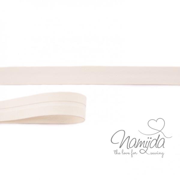 1 MTR. ♥ Kunstleder Schrägband - Natur weiss - 20mm - Einfassband ♥