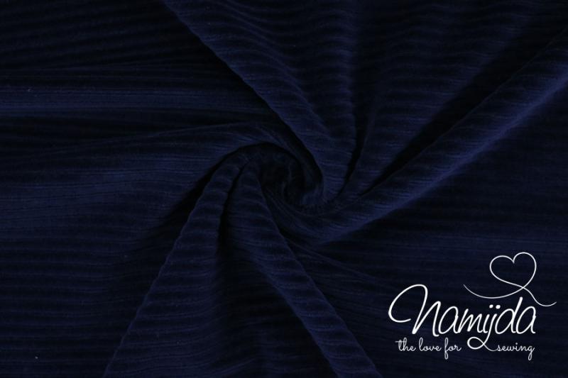 0,5 MTR. ♥ BREITCORD BAUMWOLLJERSEY - NAVY - ELASTISCH ♥