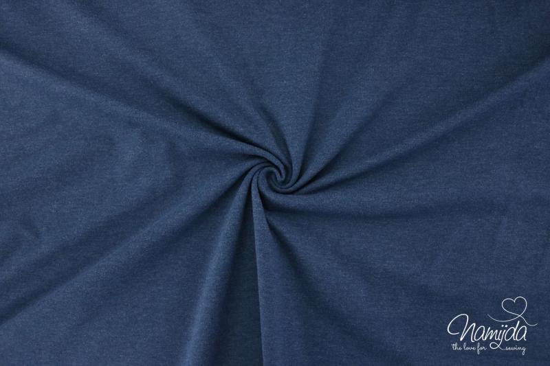 0,5 MTR. ♥  UNI BAUMWOLLJERSEY NAVY MELIERT ♥