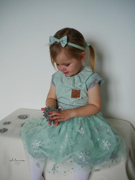 0,5 MTR. ♥ WEICHER EISKRISTALL TüLL MINT ♥