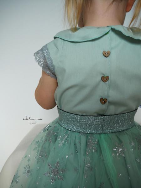 0,5 MTR. ♥ WEICHER EISKRISTALL TüLL MINT ♥