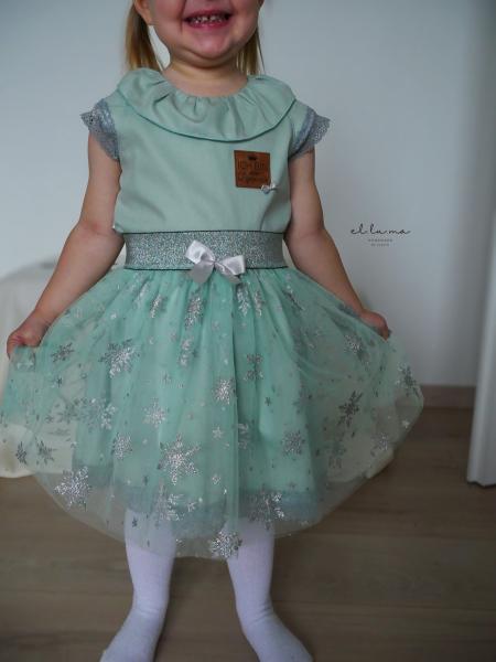 0,5 MTR. ♥ WEICHER EISKRISTALL TüLL MINT ♥