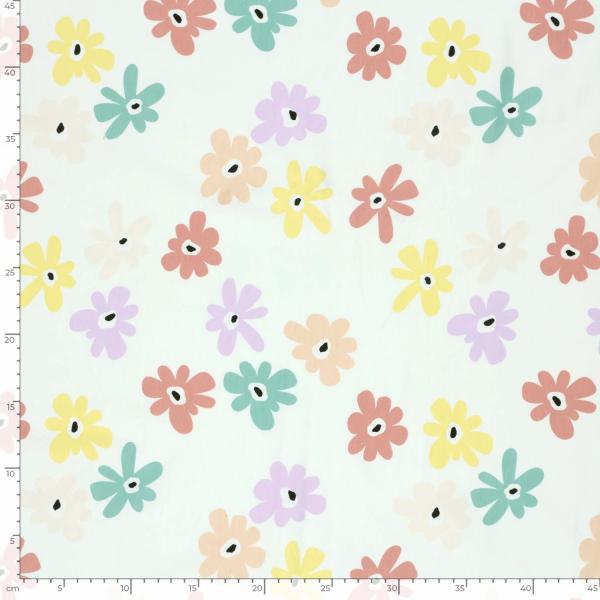 0,5 MTR. ♥ FRÜHLINGS PASTELL BLÜMCHEN JERSEY ♥